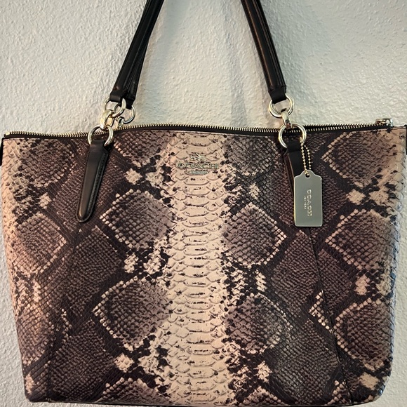 Coach Black and Brown Snakeskin Tote Bag - Picture 1 of 10